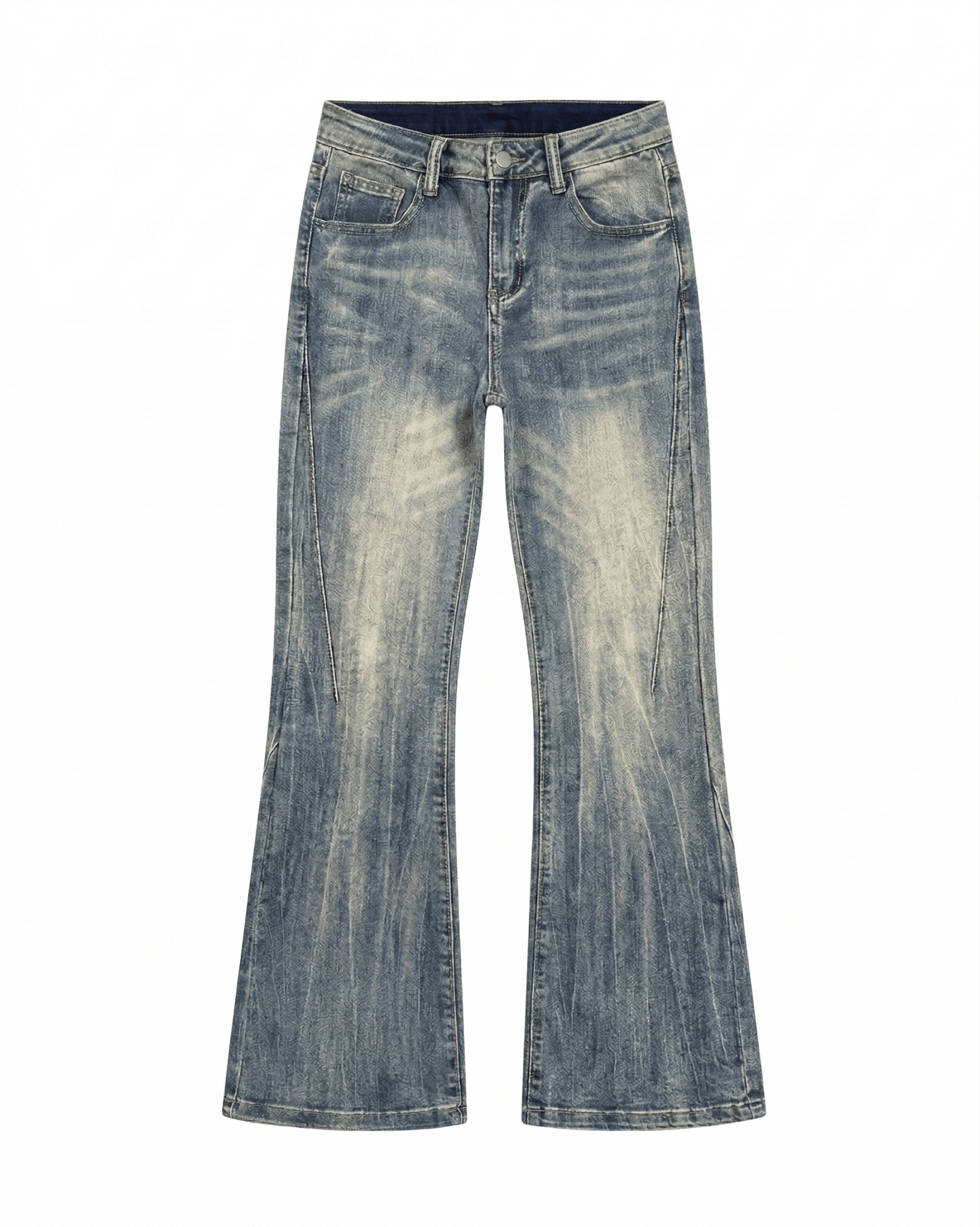 Flared Washed Blue Denim Jeans - Crisis n Peace