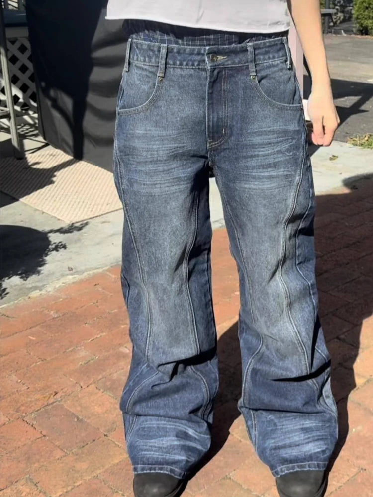 Denim Pants Washed Loose Fit