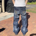 Denim Pants Washed Loose Fit