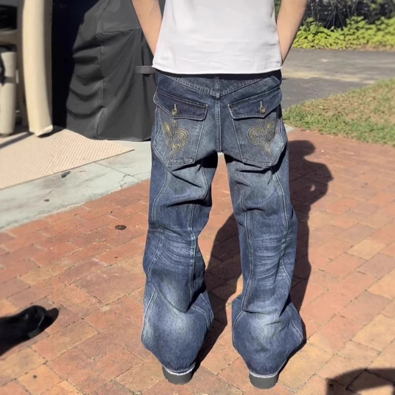 Denim Pants Washed Loose Fit