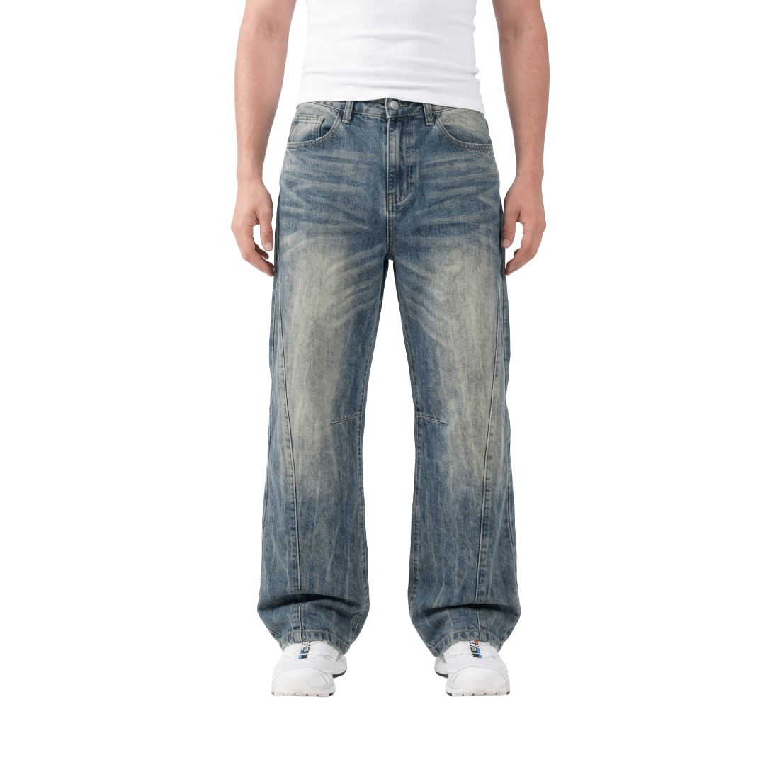 Flared Washed Blue Denim Jeans - Crisis n Peace